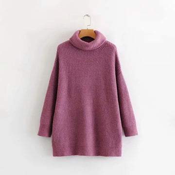 Turtleneck sweater women European style loose knit sweater