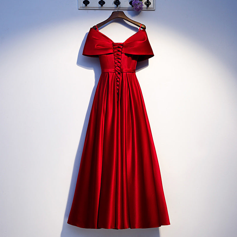 Red Bride's New V-neck Slim Dress