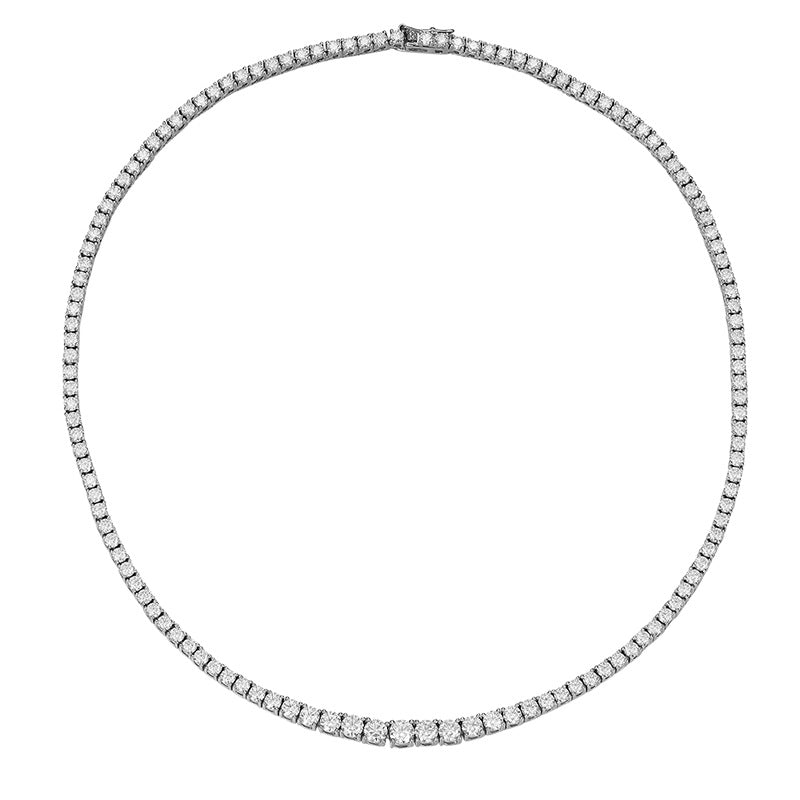 Women's Sterling Silver Gradient Moissanite Necklace