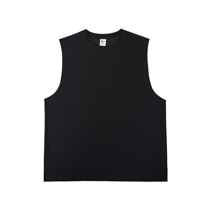 Technology Quick-drying Breathable Round Neck Solid Color Basic Loose Underwaist Tank Neutral