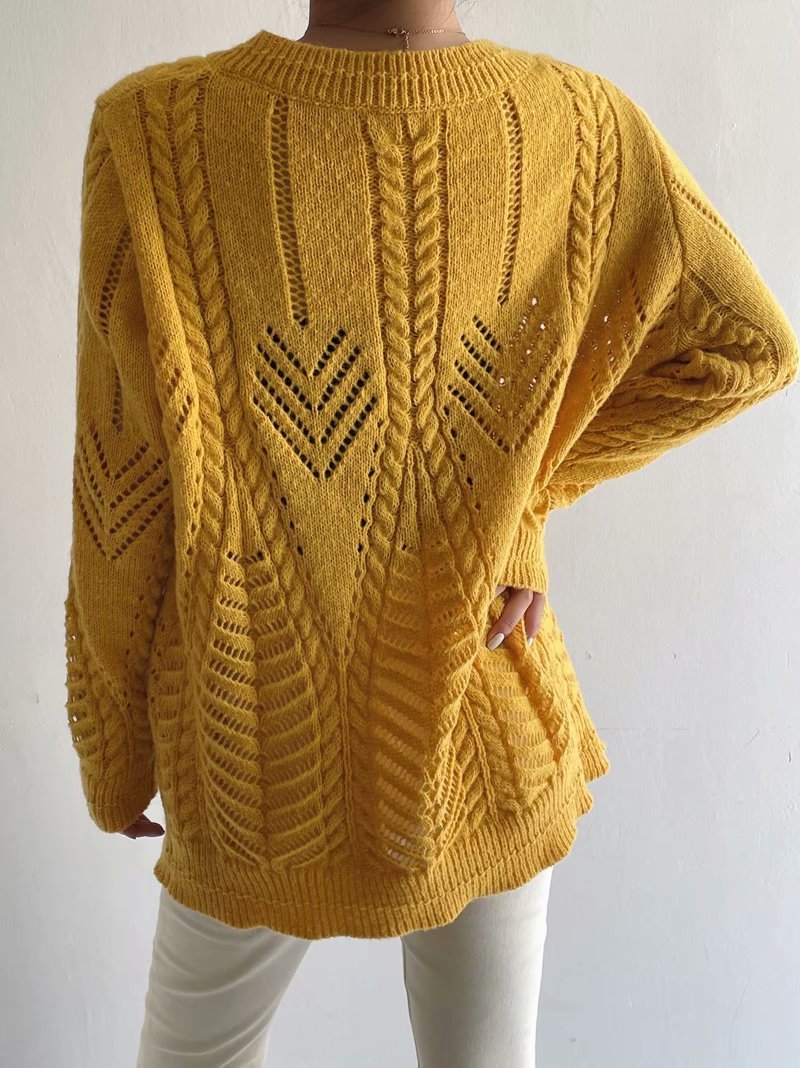 Arctic Velvet Loose Openwork Knitted Sweater Women
