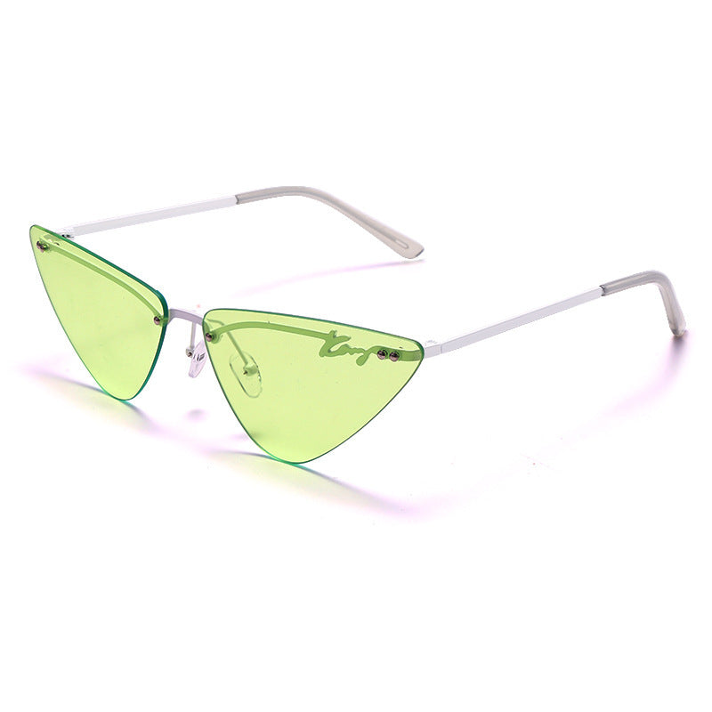 Rimless Fashion Trim Cat Eye Sunglasses Sunglasses Triangle Sunglasses