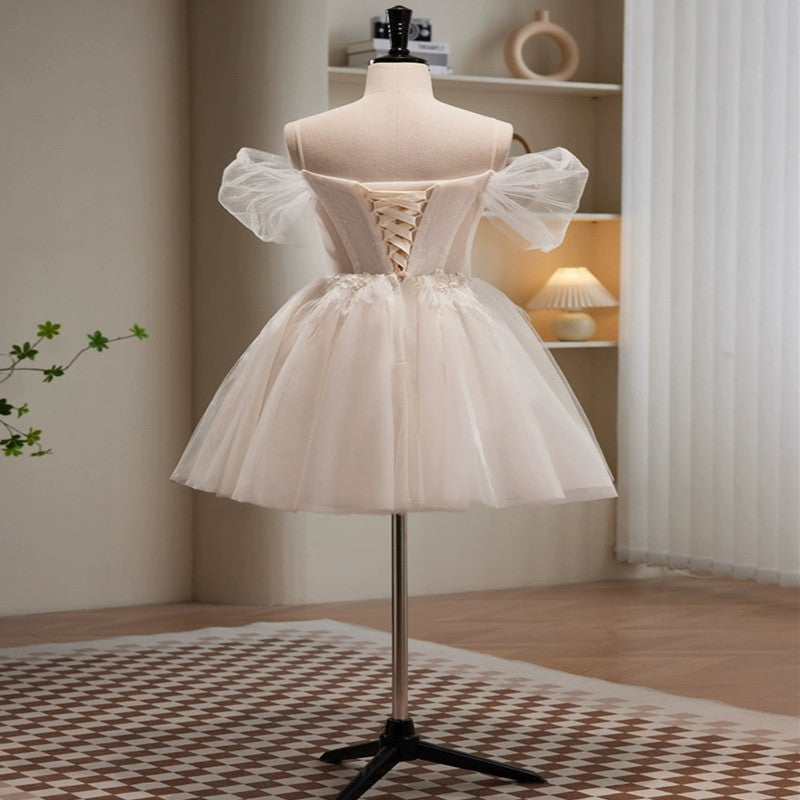 White Short Princess Puffy Skirt